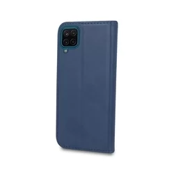 Telefontok Samsung Galaxy A12 - Smart Magnetic kék szilikon keretes mágneses könyvtok-1