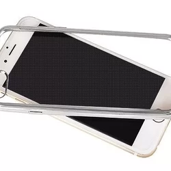 Telefontok iPhone 7 Plus / 8 Plus - átlátszó, ezüst keretes vékony szilikon tok-1