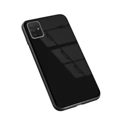Telefontok Samsung Galaxy A71 - Forcell fekete üveg hátlaptok-1