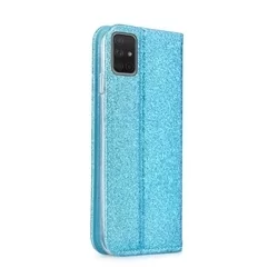 Telefontok Samsung Galaxy A71 - kék Shiny mágneses szilikon keretes könyvtok-2