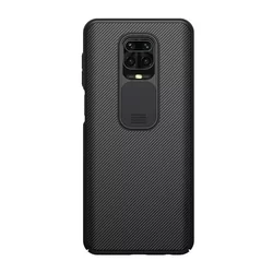 Telefontok Xiaomi Redmi Note 9S - Nillkin csúsztatható kameravédős fekete hátlap tok-1