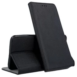 Telefontok Samsung Galaxy A32 5G - fekete mágneses szilikon keretes könyvtok-1