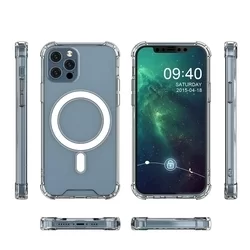 Telefontok iPhone 12 mini - MagSafe kompatibilis ütésálló átlátszó szilkon tok-2