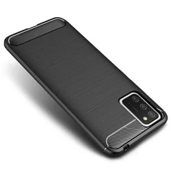 Telefontok Samsung Galaxy A02S - Forcell CARBON fekete szilikon tok-2