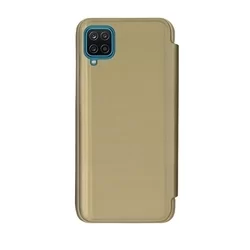 Telefontok Samsung Galaxy A12 - arany Clear View Tok-1