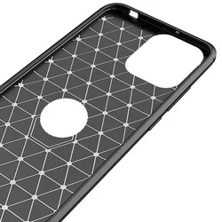 Telefontok iPhone 12 Pro Max - Forcell CARBON fekete szilikon tok (az Apple logónál kivágással)-3