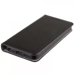 Telefontok iPhone 6 / 6S - fekete mágneses szilikon keretes könyvtok -3