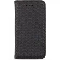 Telefontok Huawei P8 Lite - fekete mágneses szilikon keretes könyvtok -1