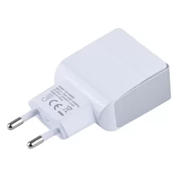 Töltő: UNIQ - 2USB portos fehér hálózati gyors töltőfej 2,4A + USB / Type-C (USB-C) adatkábel (1m)-2