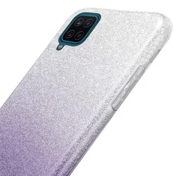 Telefontok Samsung Galaxy A12 - Ezüst / lila Shiny tok-2