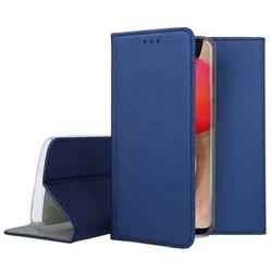 Telefontok Samsung Galaxy A02S - kék mágneses szilikon keretes könyvtok-2