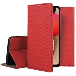Telefontok Samsung Galaxy A02S - piros mágneses szilikon keretes könyvtok-4