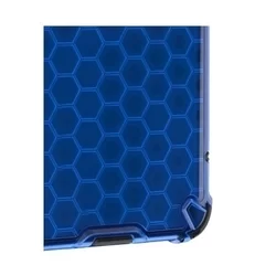 Telefontok Xiaomi Mi 10T / Mi 10T Pro - Hexagon mintás ütésálló kék áttetsző műanyag tok, szilikon peremmel-4
