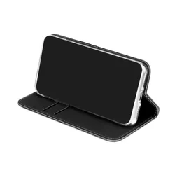 Telefontok Samsung Galaxy A72 / A72 5G - fekete Shiny mágneses szilikon keretes könyvtok-3