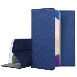 Telefontok Samsung Galaxy A52 / A52 5G / A52s 5G - kék mágneses szilikon keretes könyvtok-1