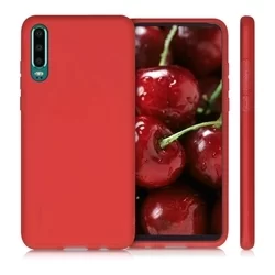Telefontok Huawei P30 - piros áttetsző szilikon tok-2