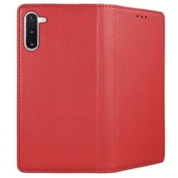 Telefontok Samsung Galaxy Note 10 - piros mágneses szilikon keretes könyvtok-3