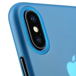 Telefontok iPhone X / XS - kék áttetsző szilikon tok-1