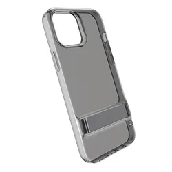 Telefontok iPhone 12 Pro Max - ESR Air Shield fekete áttetsző ütésálló, kitámasztható hátlap tok-1