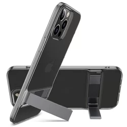 Telefontok iPhone 12 Pro Max - ESR Air Shield fekete áttetsző ütésálló, kitámasztható hátlap tok-2