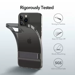 Telefontok iPhone 12 Pro Max - ESR Air Shield fekete áttetsző ütésálló, kitámasztható hátlap tok-3