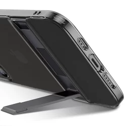 Telefontok iPhone 12 Pro Max - ESR Air Shield fekete áttetsző ütésálló, kitámasztható hátlap tok-4