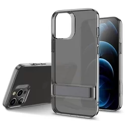 Telefontok iPhone 12 Pro Max - ESR Air Shield fekete áttetsző ütésálló, kitámasztható hátlap tok-5