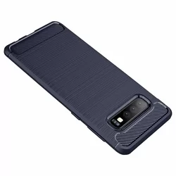 Telefontok Samsung Galaxy S10+ (S10 Plus) - Forcell Carbon Fiber kék szilikon tok-3