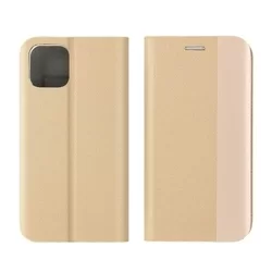 Telefontok Xiaomi Mi 11 5G - Senseo arany mágneses szilikon keretes könyvtok-2