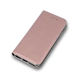 Telefontok Xiaomi Redmi Note 10 - Smart Magnetic rose gold szilikon keretes mágneses könyvtok-1