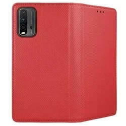 Telefontok Xiaomi Redmi 9T / Poco M3 - piros mágneses szilikon keretes könyvtok-1
