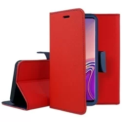 Telefontok Xiaomi Redmi Note 9 / Xiaomi Redmi 10X 4G - Fancy piros-kék mágneses szilikon keretes könyvtok-3