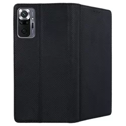 Telefontok Xiaomi Redmi Note 10 Pro / Note 10 Pro Max - fekete mágneses szilikon keretes könyvtok-1