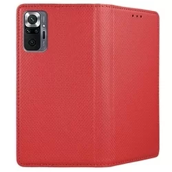 Telefontok Xiaomi Redmi Note 10 Pro / Note 10 Pro Max - piros mágneses szilikon keretes könyvtok-2