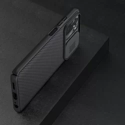Telefontok Xiaomi Redmi Note 10 - Nillkin csúsztatható kameravédős fekete hátlap tok-5