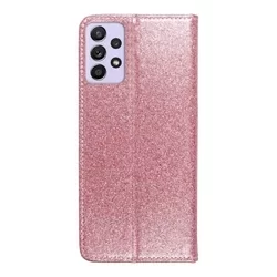 Telefontok Samsung Galaxy A32 5G - pink Shiny mágneses szilikon keretes könyvtok-4