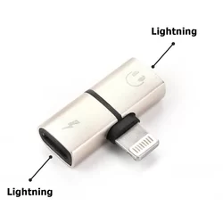 Adapter: Audio + Töltő (Lightning) adapter iPhone készülékekhez, arany-1