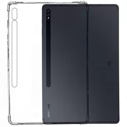Tablettok Samsung Galaxy Tab S7+ PLUS 12.4 coll (SM-T970, SM-T976) - átlátszó, sarokerősített szilikon tablet tok-3