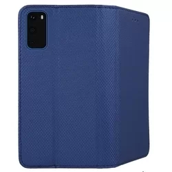 Telefontok Samsung Galaxy S20 - kék mágneses szilikon keretes könyvtok-3