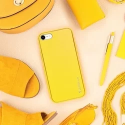Telefontok iPhone 7 / 8 / SE 2020 - Forcell műbőr hátlap tok, sárga-2