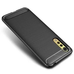 Telefontok LG Velvet - Carbon Fiber fekete szilikon tok-1