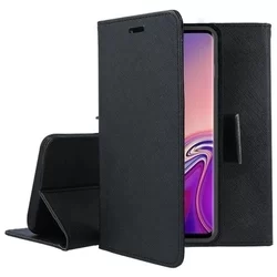 Telefontok Huawei P Smart (2018) - Fancy fekete mágneses szilikon keretes könyvtok-2