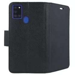 Telefontok Samsung Galaxy A21s - FANCY fekete szilikon keretes könyvtok-2