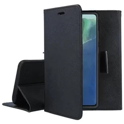 Telefontok Samsung Galaxy Note 20 - Fancy fekete mágneses szilikon keretes könyvtok-1