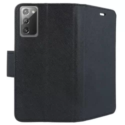Telefontok Samsung Galaxy Note 20 - Fancy fekete mágneses szilikon keretes könyvtok-2