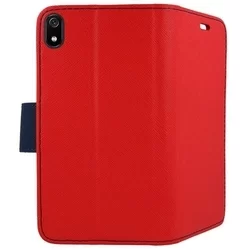Telefontok Xiaomi Redmi 7A - FANCY piros-kék szilikon keretes könyvtok-1