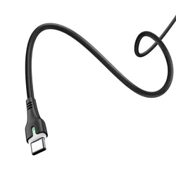 HOCO X45 - Type-C (USB-C) / Type-C (USB-C) fekete szövet adatkábel, 1m-3