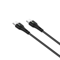 HOCO X45 - Type-C (USB-C) / Type-C (USB-C) fekete szövet adatkábel, 1m-4