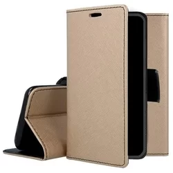 Telefontok Samsung Galaxy A51 - Fancy arany-fekete mágneses szilikon keretes könyvtok-2