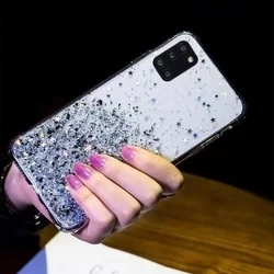Telefontok Samsung Galaxy A31 - Átlátszó csillámos szilikon hátlaptok-1
